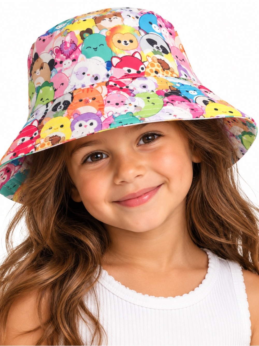 Squishmallows Kids Colourful Character Print Bucket Hat One Size NWOT